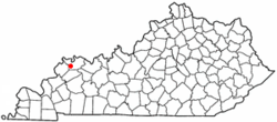 Location of Corydon, Kentucky
