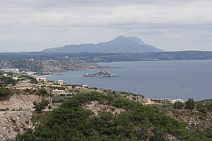 Blick von Kefalos (Stadt) auf einen Teil des Golf von Kefalos Richtung Dikeos und Kap Agios Nikolaos