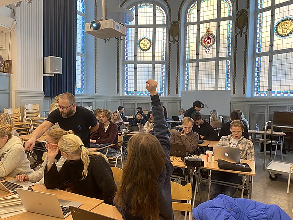 Students during one of the lectures.