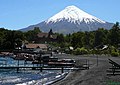 Vulkan Osorno iz pristanišča Petrohué.
