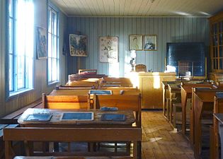 Klassrum i Lideby gamla skola.