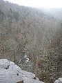 Looking south towards Crow Creek Valley from above Lost Cove Cave