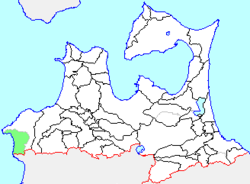 موقعیت ایواساکی، آئوموری در استان آئوموری