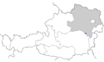 Map of Austria, position of Semmering highlighted