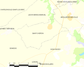 Mapa obce Saint-Chéron