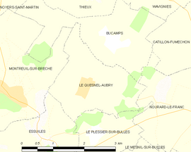 Mapa obce Le Quesnel-Aubry