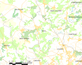 Mapa obce Nieul