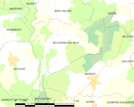 Mapa obce Bouxières-aux-Bois