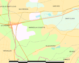 Mapa obce Marnes-la-Coquette