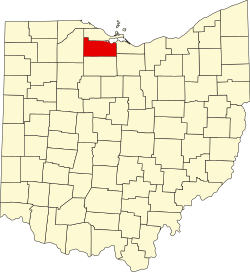 map of Ohio highlighting Sandusky County