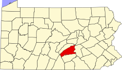 map of Pennsylvania highlighting Perry County