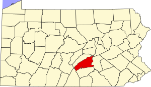 Карта Пенсильвании с указанием округа Перри