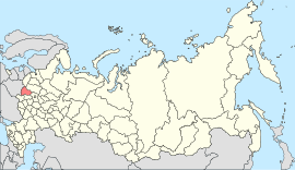 स्मोलेन्स्क ओब्लास्तचे रशिया देशाच्या नकाशातील स्थान