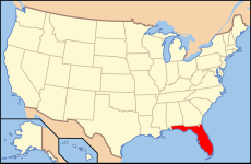 Florida's location within the United States