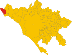 Location of Civitavecchia in the Metropolitan City of Rome Capital