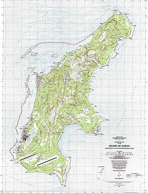An enlargeable topographic map of the island o...