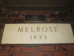 Plaque signalant la plantation de Melrose.