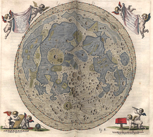 Map of the Moon engraved by Polish astronom Jo...