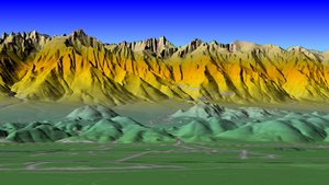 Mt. Whitney, Sierra Nevada, computer image gen...