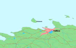 Đảo Naissaar với vị trí địa lý gần Tallinn.