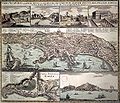 Mapy měst Neapol a Gaeta doplněné vedutami, vydané v roce 1727