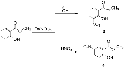 Nitrierung von Methylsalicylat mit Eisen(III)-nitrat