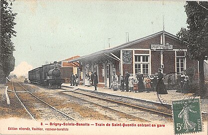 Gare d'Origny-Sainte-Benoite en 1910