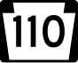 PA Route 110 marker