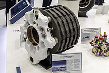 Boeing 777X carbon brakes made by Safran Landing Systems Paris Air Show 2019, Le Bourget (SIAE8886).jpg