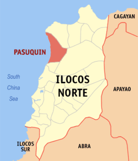 Pasuquin na Ilocos Norte Coordenadas : 18°20'3"N, 120°37'6"E