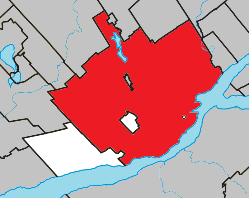Localisation de Québec au sein de son agglomération