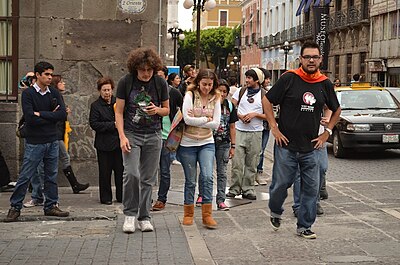 Dirigiendo el recorrido de WLM en Puebla :)