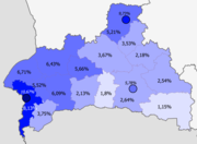 Росіяни    >10%    8–10%    5–8%    2–5%    <2%