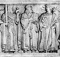 Muhammad as depicted by sculptor Adolph Weinman on the U.S. Supreme Court building in Washington, DC carrying a sword and the Quran.