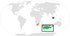 Location map for Singapore and South Africa.