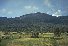 Vue du volcan Sorikmarapi en 1987.