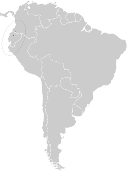 Distribución geográfica del hemispingo ocráceo.