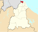 Tumpat highlighted in Kelantan, Malaysia 道北县于吉兰丹州的位置