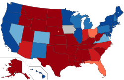 United States presidential election results from the year 2000 onwards. US Presidential elections 2000-2020.svg