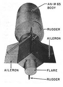 Rear view of an Azon MCLOS-guided bomb, showing details VB-1 Azon 2 (ORDATA).jpg