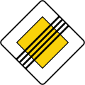 End of priority road (henceforth priority to the right applies at uncontrolled intersections)