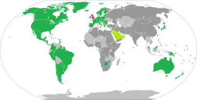 Map of visa policy of the United Kingdom United Kingdom Freedom of movement (EU/EEA/CH citizens) Visa-free entry for 6 months Electronic visa waiver countries Visa required for entry, and landside transit (unless holding exemption documents); visa-free airside transit Visa required for entry, and both landside and airside transit (unless holding exemption documents)