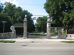 Gate at South end of White Place