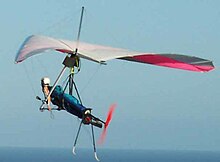 A foot-launched powered hang glider WikipediaHangmotor.jpg
