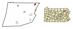 Location of Nicholson in Wyoming County, Pennsylvania
