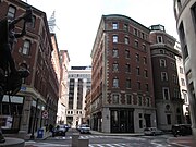 Muller Building (center right), Boston, Massachusetts, 1900.