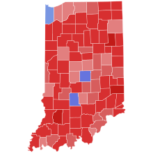 2022 United States Senate election in Indiana results map by county.svg