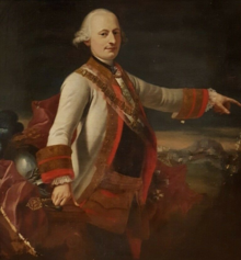 Old portrait of a standing and pointing man
