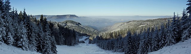 Зимняя панорама Моравско-Силезских Бескидов