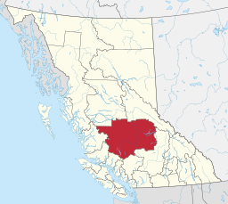 Cariboo Regional Districts läge i British Columbia.